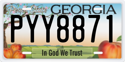 GA license plate PYY8871