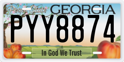 GA license plate PYY8874