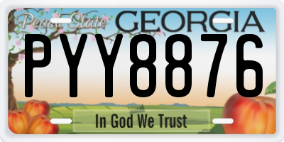 GA license plate PYY8876