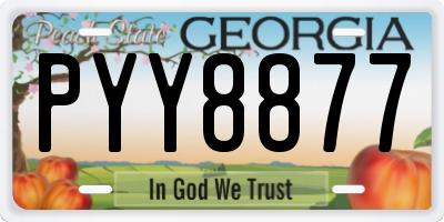 GA license plate PYY8877