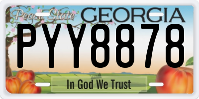 GA license plate PYY8878