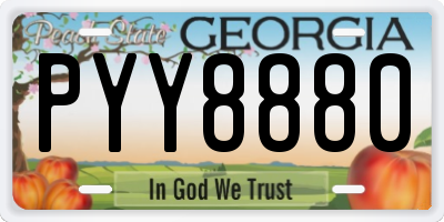GA license plate PYY8880
