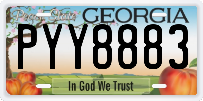 GA license plate PYY8883