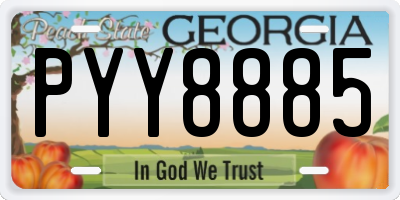 GA license plate PYY8885