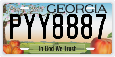 GA license plate PYY8887