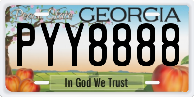 GA license plate PYY8888