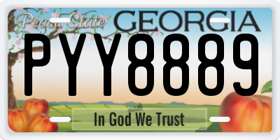 GA license plate PYY8889