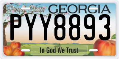GA license plate PYY8893