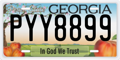 GA license plate PYY8899