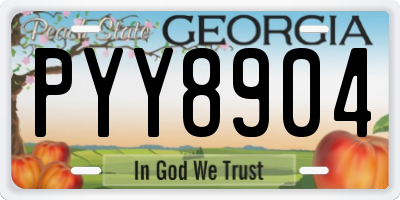 GA license plate PYY8904