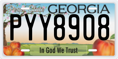 GA license plate PYY8908