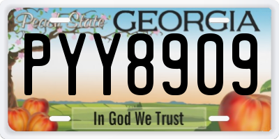 GA license plate PYY8909
