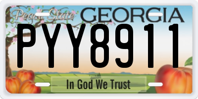 GA license plate PYY8911