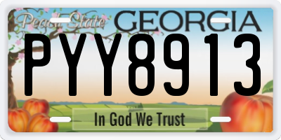 GA license plate PYY8913