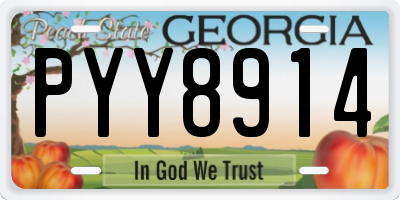 GA license plate PYY8914