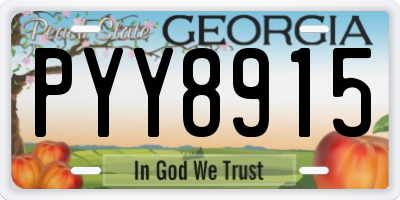 GA license plate PYY8915
