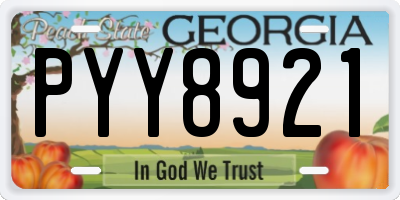 GA license plate PYY8921