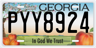 GA license plate PYY8924