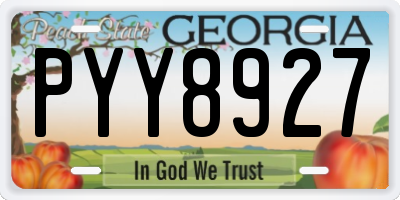 GA license plate PYY8927