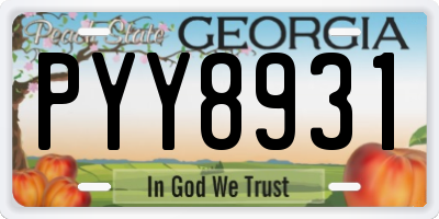 GA license plate PYY8931