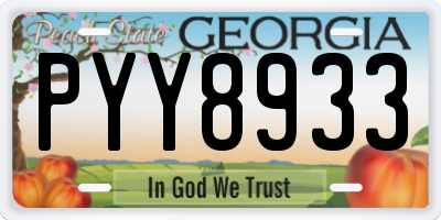GA license plate PYY8933
