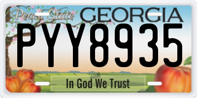 GA license plate PYY8935