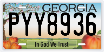 GA license plate PYY8936
