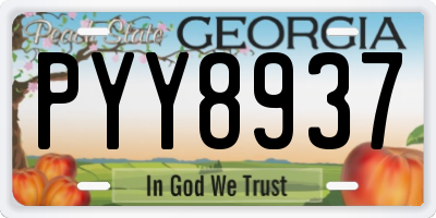 GA license plate PYY8937