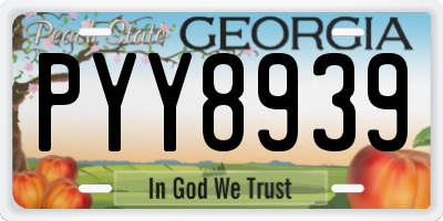GA license plate PYY8939