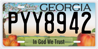 GA license plate PYY8942