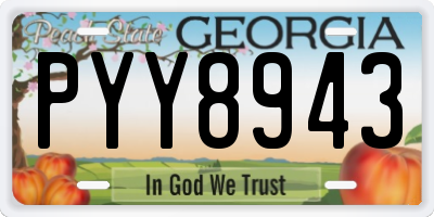 GA license plate PYY8943