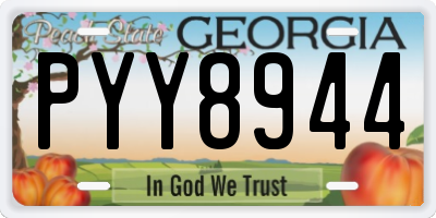 GA license plate PYY8944