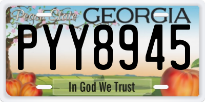 GA license plate PYY8945