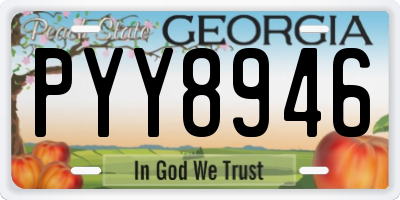 GA license plate PYY8946