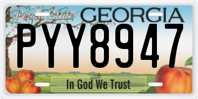 GA license plate PYY8947