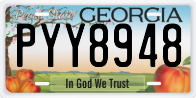 GA license plate PYY8948