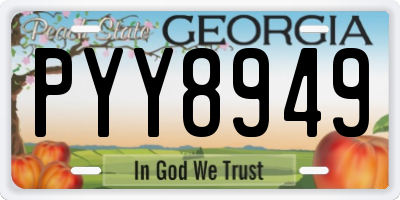 GA license plate PYY8949