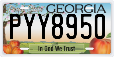 GA license plate PYY8950