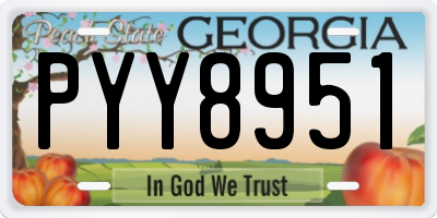 GA license plate PYY8951