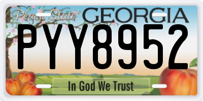 GA license plate PYY8952