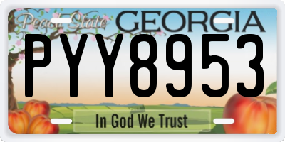 GA license plate PYY8953
