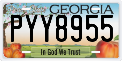 GA license plate PYY8955
