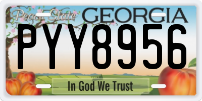 GA license plate PYY8956