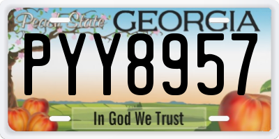 GA license plate PYY8957