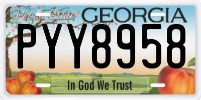GA license plate PYY8958