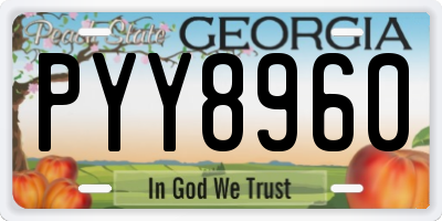 GA license plate PYY8960