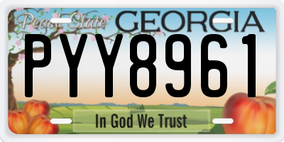 GA license plate PYY8961