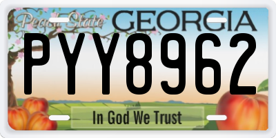 GA license plate PYY8962