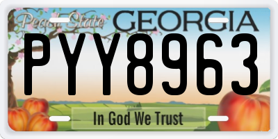 GA license plate PYY8963