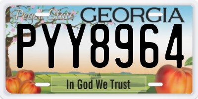 GA license plate PYY8964